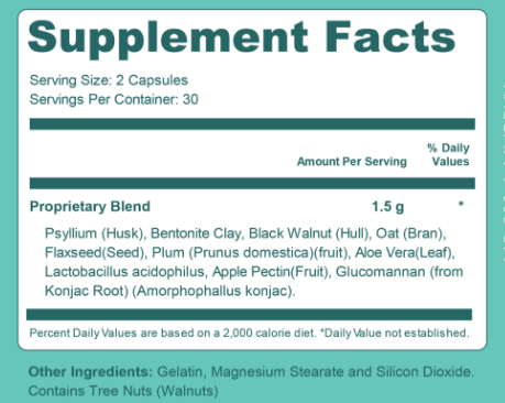 GutOptim Supplement Label