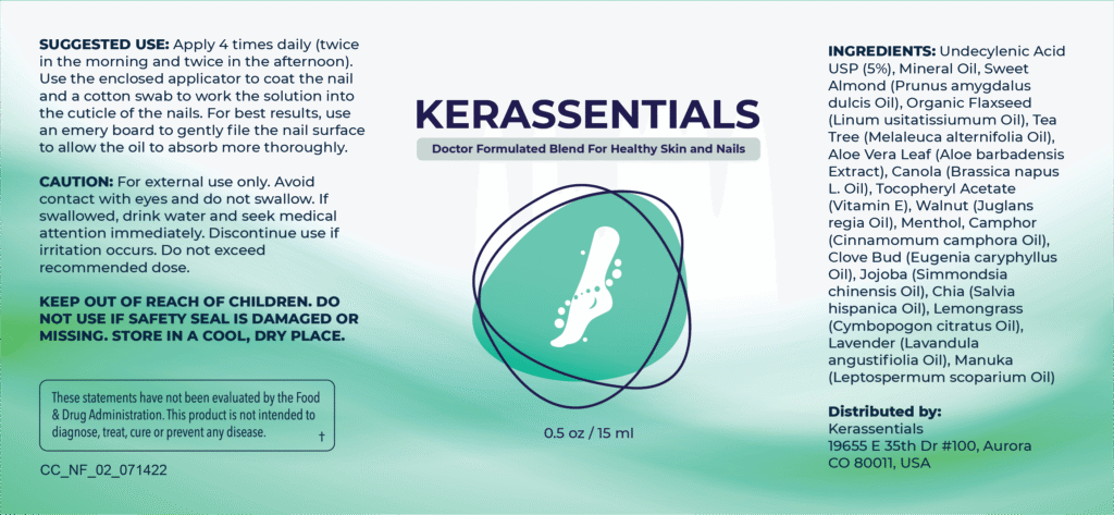 Kerassentials Oil label